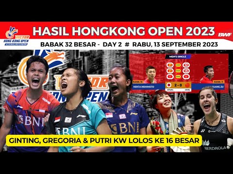 Hasil Hongkong Open 2023 hari ini, day 2 ~ Anthony Ginting, Gregoria &amp; Putri KW lolos ke 16 Besar