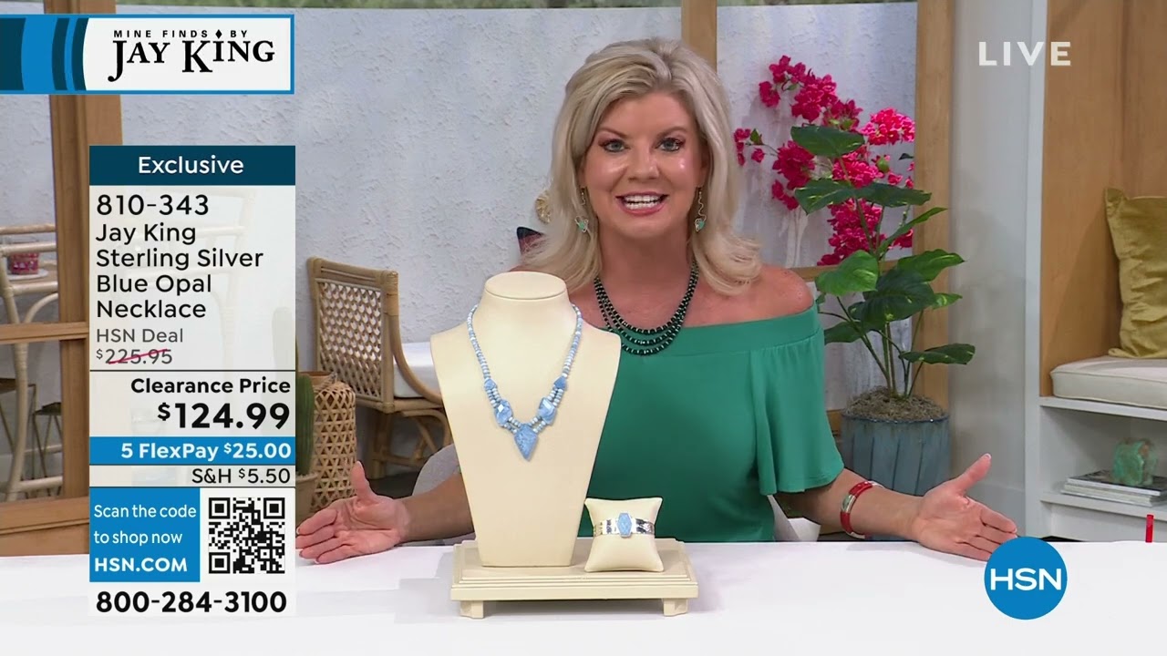 Jay King Sterling Silver Blue Opal Necklace