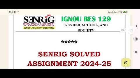 IGOUN BES 129 Solved Assignment 2024-25
