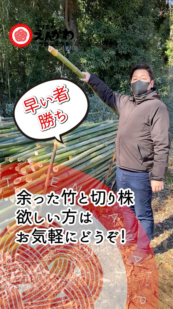 余った竹と切り株をお譲りします！お気軽にお持ちください♪ #DIY #薪