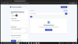 Flashcard Maker Using HTML, CSS and JavaScript with Source Code