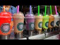 7 Flavor Fruit Juice Smoothie With Bubble Pearls Street Drink Colorful Thai Street Food 