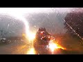 Jeep With Family Inside Struck by Lightning on Highway