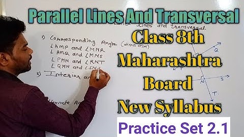 Parallel Lines And Transversal Practice Set 2.1 Class 8th Maharashtra State Board New Syllabus