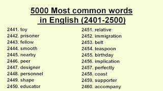 5000 Most common words  in English (2401-2500)