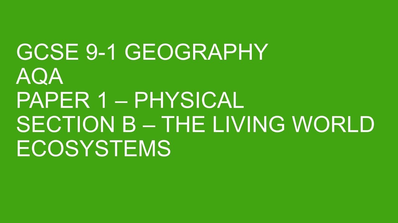 GCSE 91 Geography ECOSYSTEMS YouTube