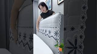🛏️ Elegant Bed Headboard Cover Design🏠 Stunning Bedroom Decoration Idea#Interior inspiration