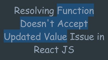 Resolving Function Doesn
