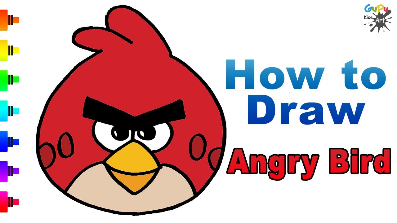 How to Draw the Yellow Angry Bird - Really Easy Drawing Tutorial