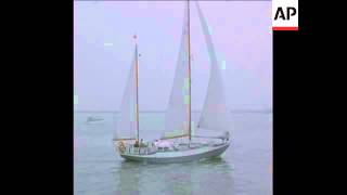 SYND 30 8 75  VARIOUS OLD CLIPPERS AND MODERN RACING YAGHTS ON RIVER THAMES