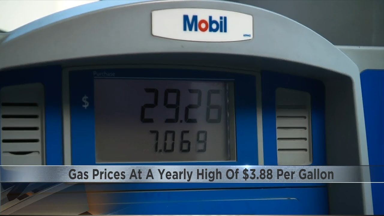 Gas prices reach yearly high due to rising oil prices - YouTube