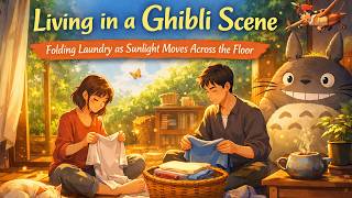 Living in a Ghibli Scene — Folding Laundry as Sunlight Moves Across the Floor screenshot 5