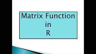 Matrix Function In R |Statistics|R programing| #shorts #basic #short