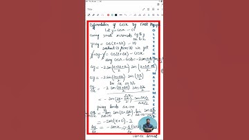 Differentiation of Cos X by the first principle.