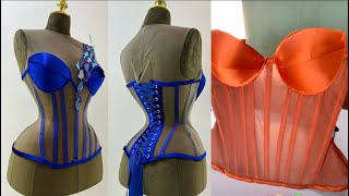 How to sew a transparent inbuilt corset with a yoke