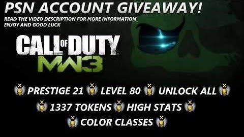MW3 Modded Account Giveaway