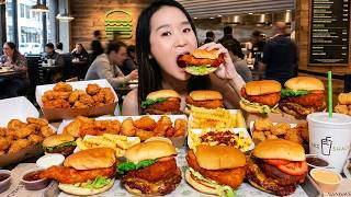 MUKBANG: Shake Shack NEW Hot Honey Chicken Sandwich, Nuggets & Shack Stack! 🍔(ASMR, Minimal Talking)