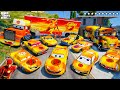 Gta 5  stealing the flash mcqueen cars with franklin real life cars 114