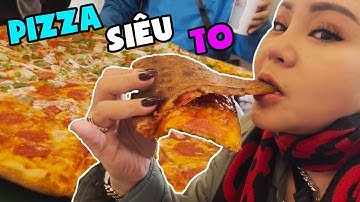 Lê Giang - Thúy Nga lần đầu ăn PIZZA KHỔNG LỒ TẠI MỸ | Lê Giang Official