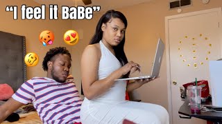 SITTING ON MY BOYFRIEND LAP TO SEE HOW HE REACTS!!