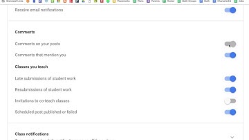 Google Classroom: Turning Email Notifications On/Off