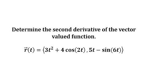 Determine the Second Derivative of a Vector Valued Function
