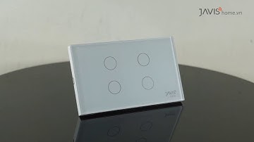 Công tắc thông minh JAVIS điều khiển qua điện thoại chữ nhật 4 nút bấm