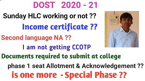 TS DOST 2020 Phase 2 self reporting I Phase 3 weboptions FAQ from Students