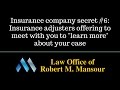 http://www.valencialawyer.com Santa Clarita CA attorney Robert Mansour answers the common question, "Why does the insurance claims adjuster want to meet with me?" Unfortunately, in most cases they don't have your...