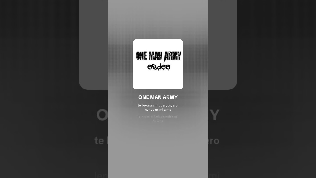 ONE MAN ARMY -LETTERS VIDEO