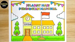 Keren Banget - Gambar Poster Hardiknas 2026 / Menggambar Poster Hari Pendidikan Nasional 2026