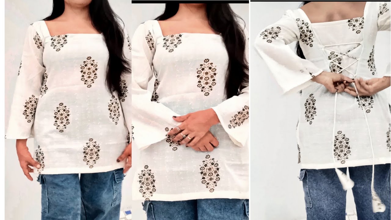 Viral short kurti cutting and stitching/short kurti cutting and stitching/easy way full tutorial#diy