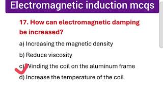 Celebrity mcq questions on electromagnetic induction | physics mcqs | mcq on physics Wealth