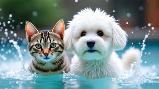 강아지와 고양이의 신나는 게임 타임 – 함께 온천욕하러 가요! 🐶🐱♨️ screenshot 1