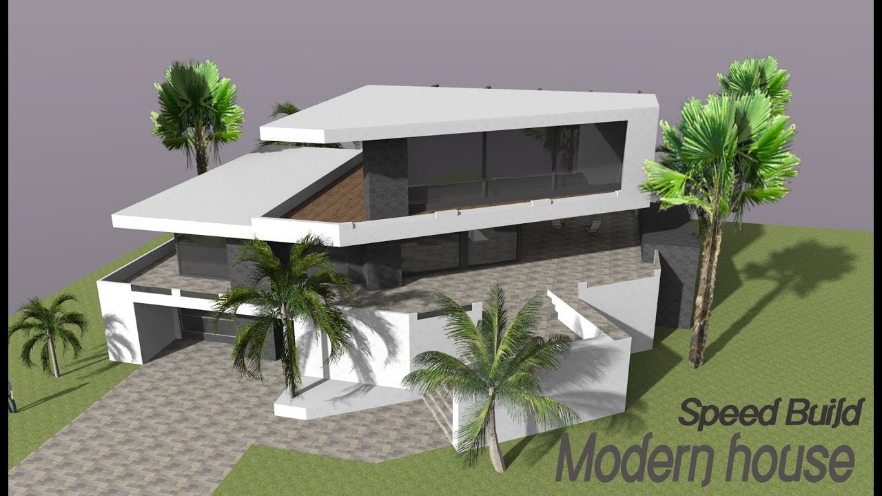 Google Sketchup Speed Building Modern house YouTube