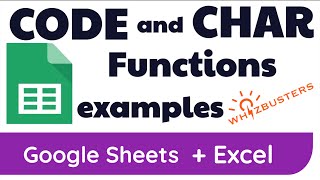 CODE and CHAR Functions in Google Sheets and Excel LINE BREAKS, SCIENTIFIC or SPECIAL CHARACTERS