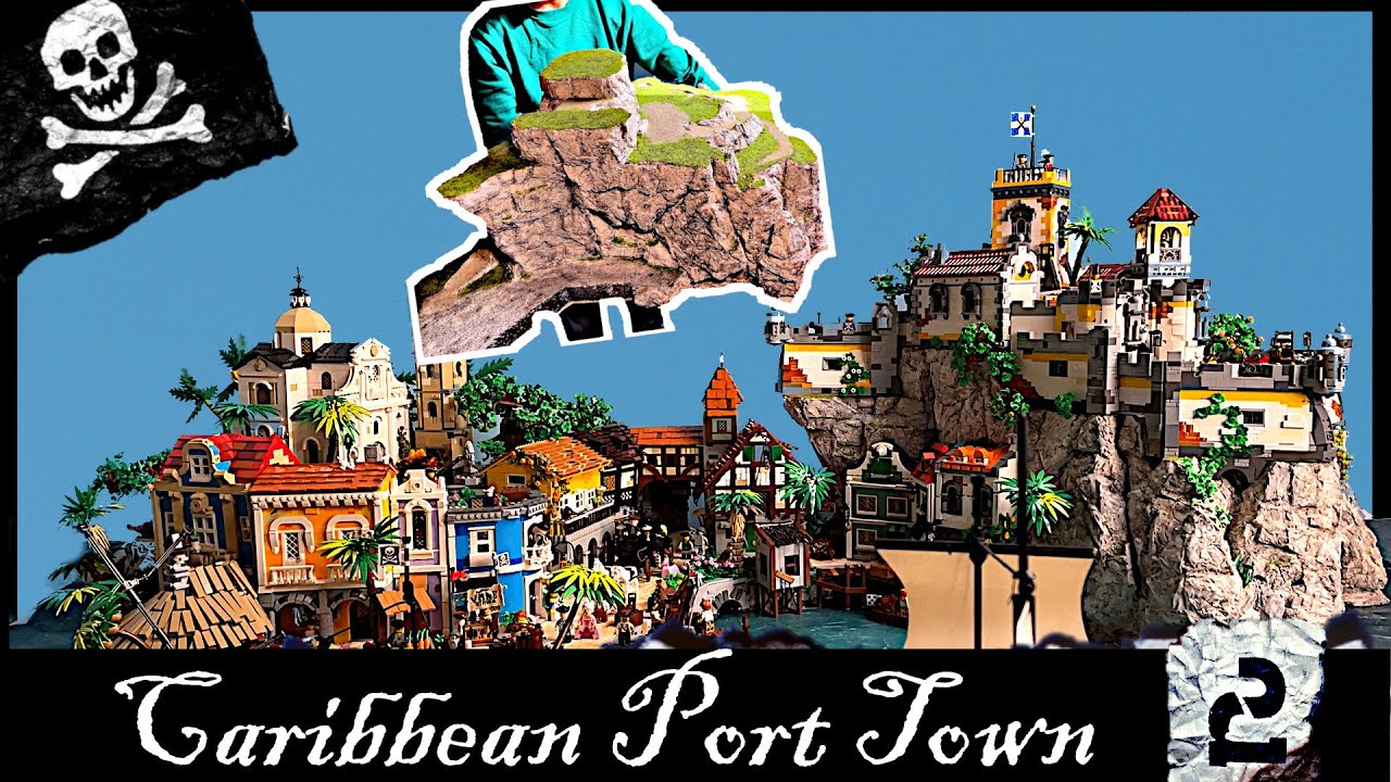 LEGO and Terrain: Building A Caribbean Port Town Part 2 - Rocky Cliffs