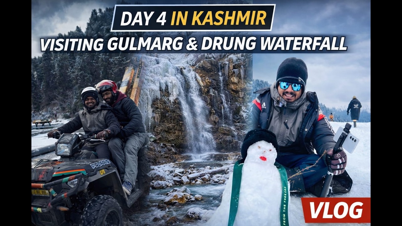 Gulmarg Snow Magic ❄️ Frozen Drung Waterfall | Kashmir Vlog Day 4