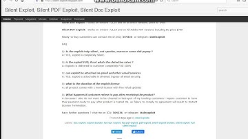 Silent PDF Exploit, Silent Doc Exploit, FUD Exploit,  Escrow Accepted.
