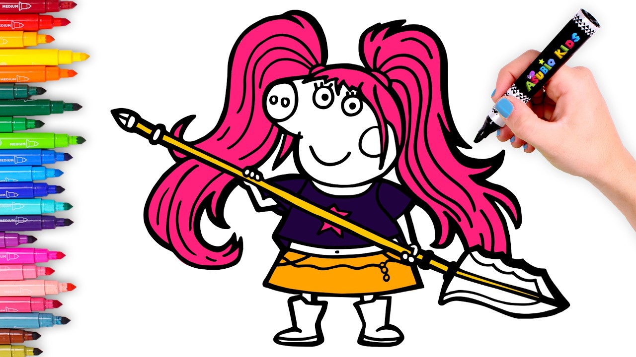 Dibuja a PEPPA PIG como La Guerrera MIRA 🐷🩷 K-POP Demon Hunters