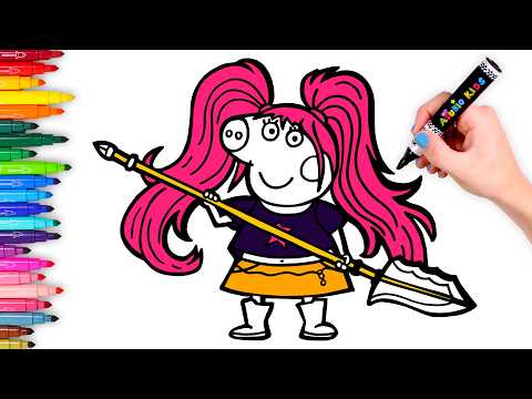 Dibuja a PEPPA PIG como La Guerrera MIRA 🐷🩷 K-POP Demon Hunters