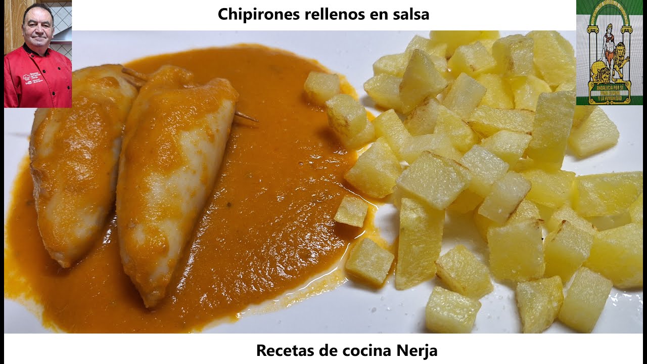 Chipirones rellenos en salsa: Stuffed Baby Squid in Sauce