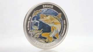 Guy Harvey© 2016 Colorized Snook Line Dance 1 oz Proof Silver Round