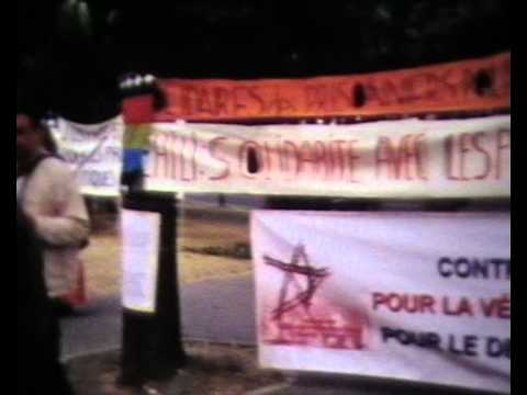 antes la manifestacion mapuche en Paris en super 8 film