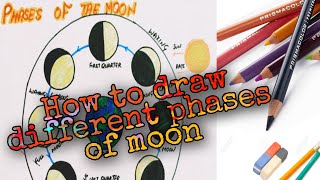 How to draw the phases of moon||#moonphases diagram #lunareclipse  #moonphases  #revolution