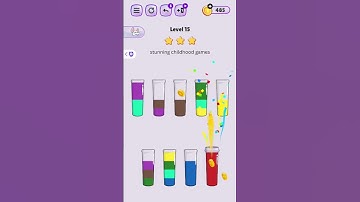 Addictive Water sort puzzle game level 15..Satisfying and relaxing video..#watersortpuzzle