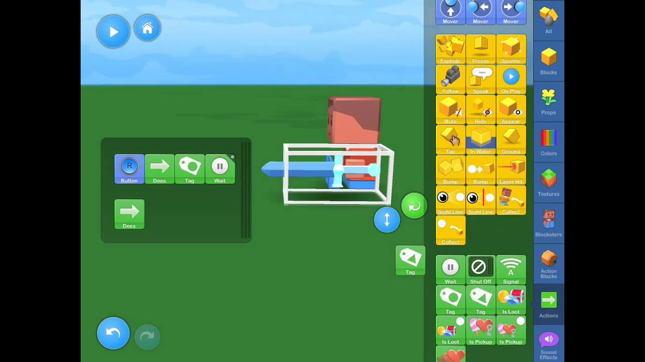 [Blocksworld HD] How to make a sword that actually swings! (Sound
