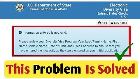 Dv Confirmation Number Invalid😐️Problem Is Solved🤗| EDV lottery Information Entered Is Not Valid