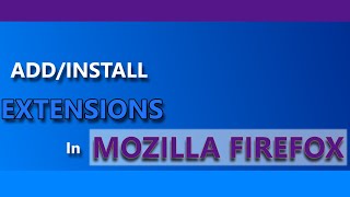 how to install an extension in firefox