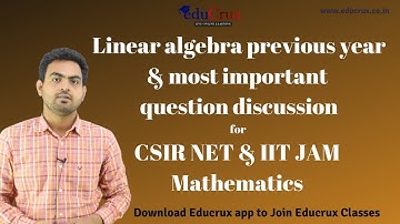 #LinearAlgebra Previous year question discussion for CSIR NET Mathematics,GATE Maths& IIT JAM Maths